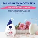 Nivea Women Face Wash for Acne Prone Skin, Milk Delights Turmeric, Reduces 99.9% Pimple Causing Bacteria, 100 ml & Women Face Wash for Sensitive Skin, Milk Delights Rose, 100 ml - Fast UK Delivery - Image 7