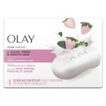 Olay Fresh Outlast Cooling White Strawberry and Mint Beauty Bar, 3.17 Ounce, 4 Count, Packaging May Vary - Fast UK Delivery