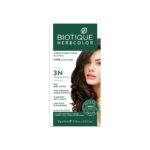 Biotique Herbcolor Conditioning Hair Colour l Ammonia Free Hair Color l 9 Organic Herbal Extracts l Natural and Healthy Shine l 50g + 110ml| Darkest Brown 3N (Pack of 1) - Fast UK Delivery