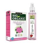 INDUS VALLEY Organic Rose Petals Powder | Rosa indica with Fresh Rose Water (Facial Toner) - For Skin Care 250ml+ 100g - Fast UK Delivery - Image 2