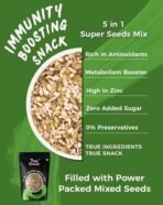 True Elements Mixed Seeds for Eating - 5 in 1 Seeds Mix 250gm | Edible Seeds | Healthy Seed Snacks | 100% Natural and Roasted Seeds | Fibre Rich Seeds | Mix of Pumpkin, Watermelon, Sunflower, Chia & Flax (Pack of 1) | High in Protein - Fast UK Delivery - Image 6