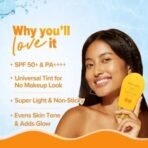 Aqualogica Glow+ Infused Tinted Sunscreen For All Skin Types Spf 50+ Pa++++ With Papaya & Vitamin C | Protection Against Uva/B | Universal Tint | For Glowing & Sun-Safe Skin | 50 Gm, Pack Of 1 - Fast UK Delivery - Image 4
