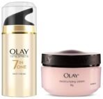 Olay Night Cream Total Effects 7 in 1, Anti-Ageing Moisturiser, 50g & Olay Moisturising Cream, 50g - Fast UK Delivery