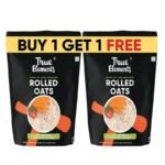 True Elements Rolled Oats 2kg - Diet Food | Gluten Free Oats | Cereal for Breakfast | High Fibre | 100% Wholegrain, Jumbo Oats 1kg (Buy 1 Get 1 FREE) - Fast UK Delivery