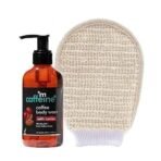 mCaffeine Coffee Body Wash & Bath Glove Combo for Exfoliation & Tan Removal | Energizing Berry Fragrance Shower Gel & Loofah Glove Combo For All Skin Types | Pack of 2 - Fast UK Delivery - Image 2