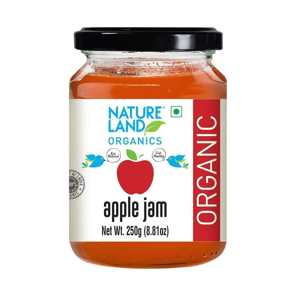 uk51MOYQg5AqL-1.jpg Natureland Organics Apple Jam 250 Gm - Healthy Organic Jams - Fast UK Delivery - Image 1