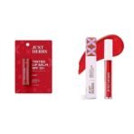 Just Herbs Tinted Lip Balm for Men and Women with SPF 20+ for Dark Lips to Lighten 4 g (Cherry) & Just Herbs Liquid Sindoor Long Lasting Quick Dry 5g (Ruby Red) Combo - Fast UK Delivery