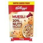 Kellogg's Muesli 22% Fruit Magic High in Vitamin C, 500g Pack With 20% Nuts Delight, 750g Pack Both are Breakfast Cereal, High in Fibre, High in Iron and Naturally Cholesterol Free - Fast UK Delivery - Image 6