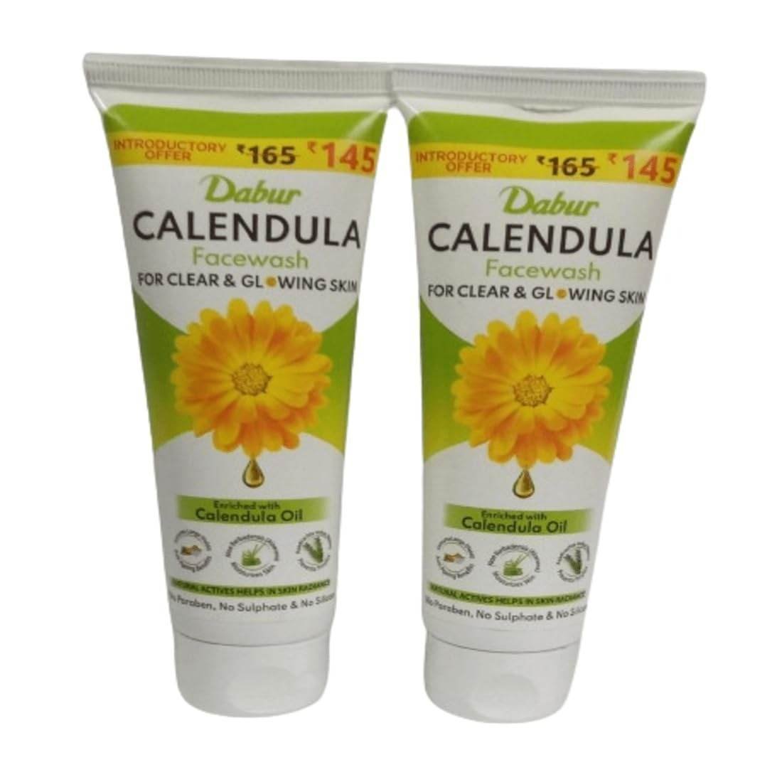 uk51NHR4XmHaL.jpg Dabur Calendula For Clear & Glowing Skin Face Wash 100 ml x 2 - Fast UK Delivery - Image 1