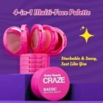 Swiss Beauty Craze Baesic 4-in-1 Multi-Face Palette | Lip & cheek cream | 2 Eyeshadow shades | 1 Highlighter | Shade- Solulu, 6g - Fast UK Delivery - Image 3