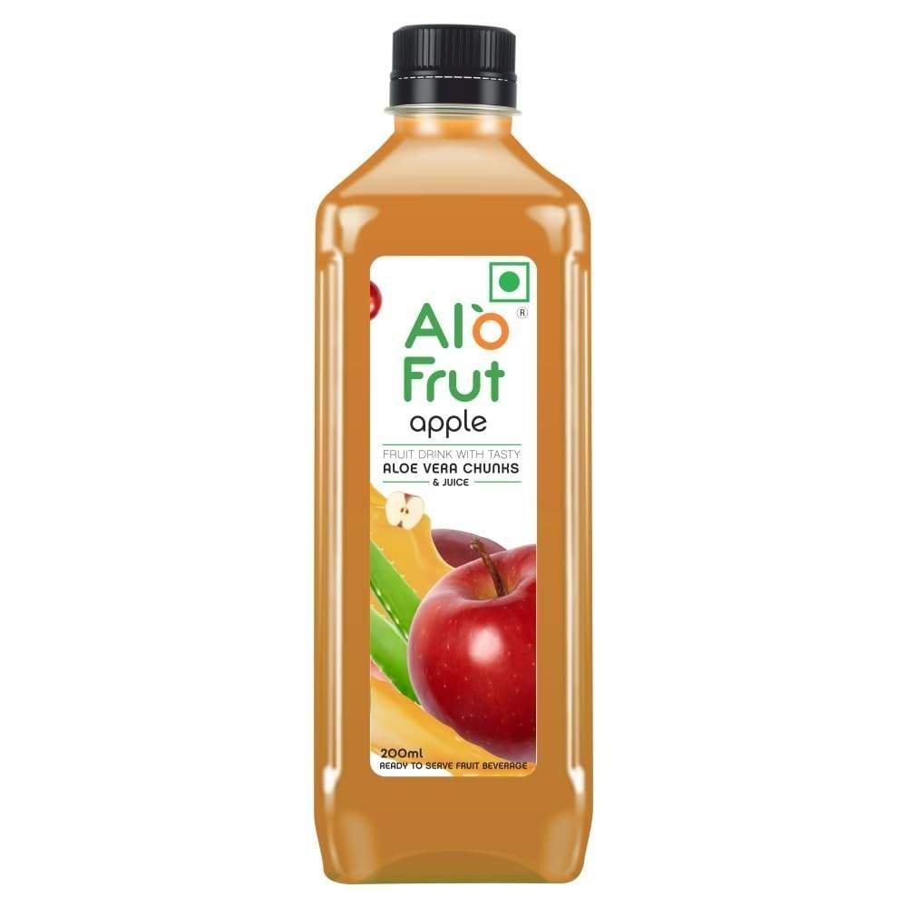 uk51Ny1KaySwL-1-1.jpg Alo Frut Apple Aloevera Chunks & Juice 200ml(Pack of 48) - 1 Case | Fruit Juice Mai Aloevera Chunks | Healthy Hai Isme Aloevera Hai | Ready to Serve Drink - Fast UK Delivery - Image 1