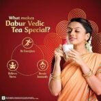 Dabur Vedic Tea - 250gm | Premium Dust Tea | Goodness of 7 Natural Ingredients | Ginger, Elaichi, Dalchini, Tulsi, Adhimadhuram, Ashwagandha, Haritaki | With Real Ayurvedic Herbs - Fast UK Delivery - Image 6