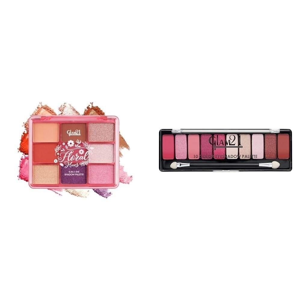 uk51OM-YBdcPL-1-1.jpg Glam 21 Floral Hues 9 In 1 Eyeshadow Palette Smudge-Proof (7.5 gm) | 04- Lotus & Shades of Trend Eyeshadow Palette | 10 Highly Pigmented Shades |Smudge Free & Long-Lasting | 13.5gm - Shade -04 - Fast UK Delivery - Image 1