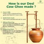 Yugmantra Organic Foods -100 % Natural Pure & Fresh Danedar A2 Milk Sahiwal Desi Cow Ghee 500 Ml | Bilona Method | Lab Tested | Desi Ghee | Highly Nutritious | Boost Immunity & Energy - Fast UK Delivery - Image 5
