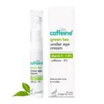 mCaffeine Green Tea Under Eye Cream to Reduce Fine Lines, Wrinkles & Dark Circles | 3% Caffeine, 1.5% Vit C & Peptides to Reduce Puffiness & Refresh Skin | Cooling Gel & Roller for Men & Women-15 ml - Fast UK Delivery