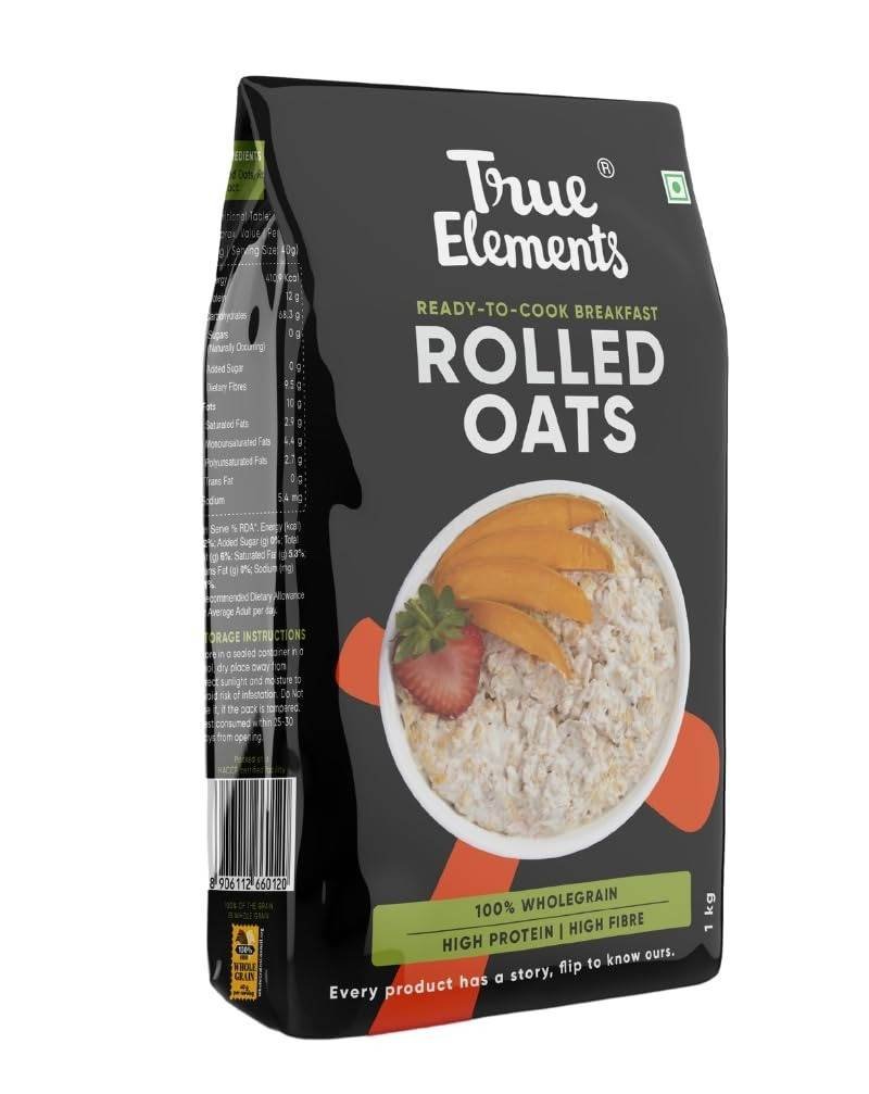 uk51OnDSMsOhL-1.jpg True Elements Rolled Oats 1 kg - Breakfast Cereal - Fast UK Delivery - Image 1