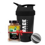 Rage Coffee Silk Blend Classic 60 GMs Instant Coffee Jar + Multi-purpose Shaker 400 ML - Fast UK Delivery
