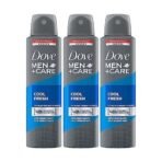 Dove Men+Care Cool Fresh Dry Spray Antiperspirant Deodorant, Up To 48 hrs Protection From Sweat & Odour, Instantly Dry for Cleaner Feel, Dermatologically Proven Formula, Soothes & Moisturises Skin, Clean, Refreshing Scent, 150ml (Pack of 3) - Fast UK Delivery - Image 2