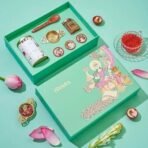 ISVARA Tea Gifts - Goddess Lakshmi Gift Set, The Herb Basket tea box, forest honey, Floral petite candles and Sheesham wood spoon - Fast UK Delivery - Image 3