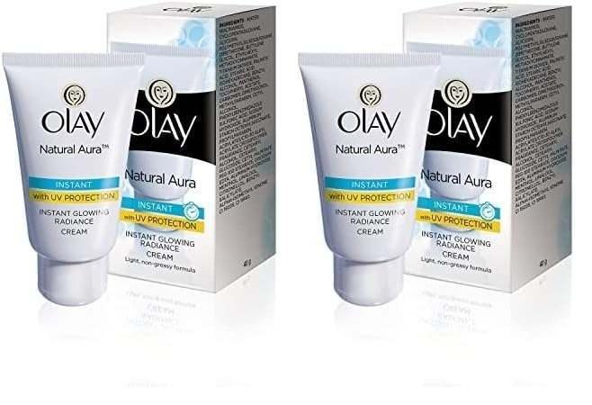 uk51P5eQ6MN3L-1-1.jpg Olay Natural Aura| Vitamin B3, Pro B5, E with UV Protection| 40 gm (Pack of 2) - Fast UK Delivery - Image 1