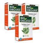 INDUS VALLEY BIO Organic Red henna Leaf Powder Triple Pack - (100 * 3= 300g) - Fast UK Delivery - Image 2