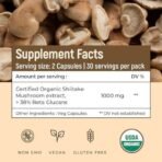 Rooted Shiitake Mushroom 60 Capsules 500 mg | Supports Healthy Cholesterol & Helps BP Levels |Immunity, Heart, Skin & Hair Health & Weight Control - Fast UK Delivery - Image 4