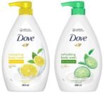 Dove Energising Body wash with energising lemon scent and nourishing Vitamin C & Dove Refreshing Body Wash - Fast UK Delivery