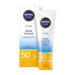 NIVEA Sun UV Face Shine Control SPF 50 Cream (50ml), Sun Cream Protects Against UVA/UVB Rays and Premature Skin Ageing, Sunscreen for Delicate Facial Skin - Fast UK Delivery