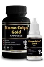 Kamasutra Gold Ayurvedic Capsules with 30ml Kamasutra Massage Oil | Natural Wellness & Vitality Booster | Original Herbal Formula - Fast UK Delivery