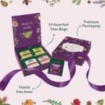 VAHDAM, Assorted Valentines Day Tea Gift Set | Classic Tea Gift Box - 24 Unique Flavor in Individually Wrapped Pyramid Tea Bags | Valentines Day Presents for Women, Men & Adults - Fast UK Delivery - Image 4