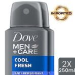Dove Men+Care Cool Fresh Dry Spray Antiperspirant Deodorant, Up To 48 hrs Protection From Sweat & Odour, Instantly Dry for Cleaner Feel, Dermatologically Proven Formula, Soothes & Moisturises Skin, Clean, Refreshing Scent, 250ml (Pack of 2) - Fast UK Delivery - Image 3