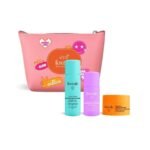 Foxtale Dewy Morning Travel Kit | Hydrating Face Wash, 24-Hr Moisturizer & SPF 50 Sunscreen | 100% Glow, 24-Hr Hydration, Zero White Cast | With Hyaluronic Acid, Ceramides & Vitamin C | Travel Pouch Included | Pack of 3 | Travel Friendly | Pocket Friendly | Gift for Birthday and Anniversary - Fast UK Delivery
