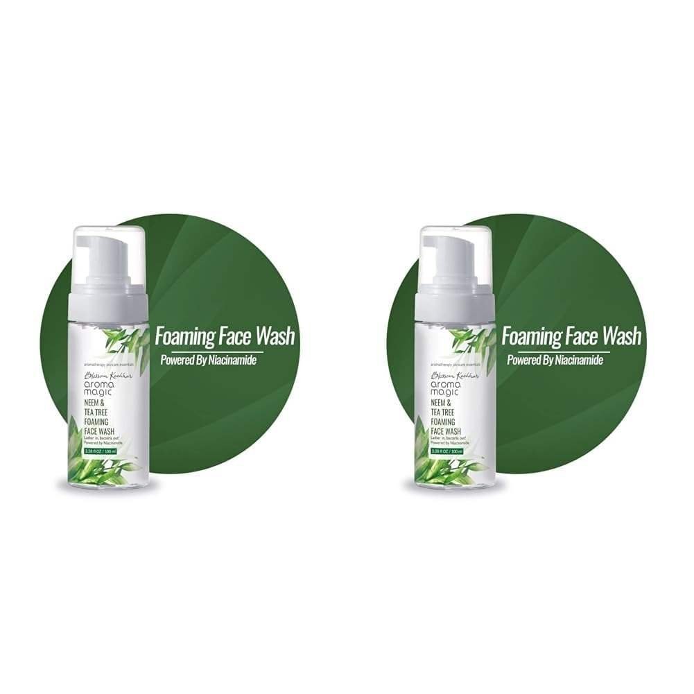 uk51QAXDtcpdL-1-1.jpg Aroma Magic Neem & Tea Tree Foaming Face Wash - 100ml (Pwrd by Niacinamide) (Pack of 2) - Fast UK Delivery - Image 1