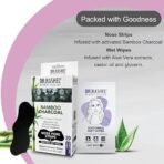 DR.Rashel Nose Pore Strips| Deep Cleansing Nose Strips For Instant And Painless Blackheads Removal 20 PCS (Bamboo Charcoal) (10 Strips &10 Wipes) - Fast UK Delivery - Image 5
