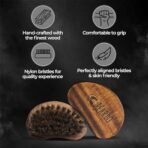 Beardo Boar Bristle Beard Brush|Fine 100% Boar Bristles for Effortless Beard Styling|Detangle and Tame frizzy unruly beard|Compact Travel friendly Ergonomic design|Wooden frame|Firm but Soft Bristles|Use with Beard Oil/Wax/Balm/Cream - Fast UK Delivery - Image 3