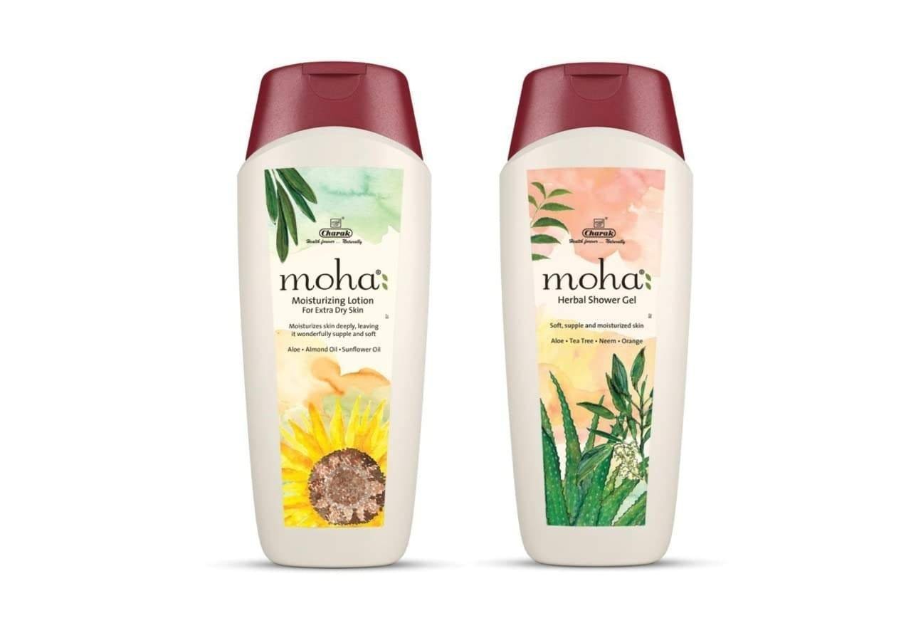 uk51Qztsd56L-1.jpg Moha: Herbal Shower Gel & Moisturizing Lotion Combo For Face & Body Soft, Supple & Healthy Moisturized Skin | Unisex - 200 ml Each - Fast UK Delivery - Image 1