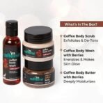 mCaffeine Body Care Gift Set with Berries Body Wash, Body Scrub & Body Butter | Gift Set for Mother and Wife | Women's day Gift Box with 3 Travel Sized Premium Caffeine Rich products | Perfect Hamper for Her - Fast UK Delivery - Image 4