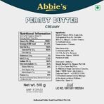 Abbie's Peanut Butter Creamy (510g-Pack of 1) with 26g Protein Per 100g Serving, Zero Trans Fat/Cholesterol, Keto Friendly,100% Vegan, Good Source of Fat for Athletes, Body Builders - Fast UK Delivery - Image 3