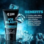 BEARDO Ice Blast Cooling Facewash for Men, 100 ml | INSTANT Icy freshness | Aloe Vera Face wash, Vitamin E & Menthol for cool lock technology | Refreshing & Hydrating facewash - Fast UK Delivery - Image 4