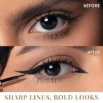 mCaffeine Shades Intense Ink Waterproof Eyeliner | 12 Hrs+ Intense Matte Stay | Flexi Tip Brush For One Stroke Precise Application | Makeup Beauty Eye liner | Quick Drying, Smudge-proof,Long Lasting, Black Eyeliner - 3.5ml - Fast UK Delivery - Image 6