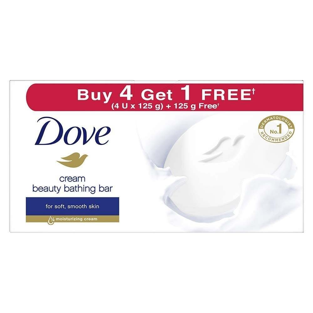 uk51RkCnOwVmL-1-1.jpg Dove Cream Beauty Bathing Bar (Pack of 5) 125g each For 24 Hour Nourished Skin with ? Moisturising Cream and Nutrient Serum - Fast UK Delivery - Image 1