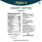 Abbie's Peanut Butter Crunchy (340g - Pack of 2) with 26g Protein Per 100g Serving, Zero Trans Fat/Cholesterol, Keto Friendly,100% Vegan, Good Source of Fat for Athletes, Body Builders - Fast UK Delivery - Image 6