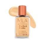 Mila Beaute Perfect Matte Long Wear Foundation | High Coverage, Light Weight & Water Resistant I Oil Free Formula With SPF 15 & Vitamin E | Smooth Matte Finish | Keeps Skin Hydrated | Shade - ( 3 Blush, 30ml) - Fast UK Delivery