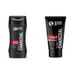 Beardo Charcoal Combo | Activated Charcoal Face Wash 100ml & Activated Charcoal Body Wash 200ml (Set of 2) - Fast UK Delivery