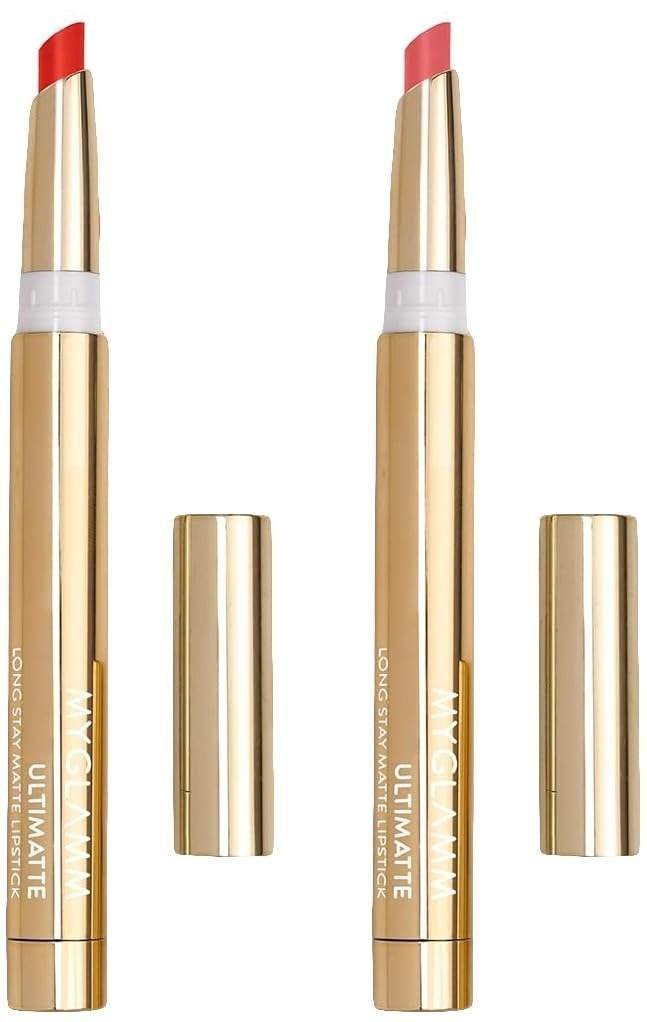 uk51SMknOFu9L-1-1.jpg MyGlamm Ultimatte Long Stay Matte Lipstick - Promiscuous (Pink) & MyGlamm Ultimatte Long Stay Matte Lipstick - Showgirl (Pink) - Fast UK Delivery - Image 1