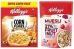 Kellogg's Combo, Corn Flakes Real Almond And Honey, 1 Kg And Muesli With 21% Fruit And Nut Pouch, 750 G - Fast UK Delivery - Image 2