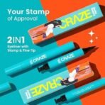 SWISS BEAUTY Craze 2-N 1 Gel Semi-Matte Eyeliner With Wing Stamp | Waterproof And Smudgeproof Eyeliner With Fine Tip For Precise Application | Black, 2.8Ml - Fast UK Delivery - Image 3