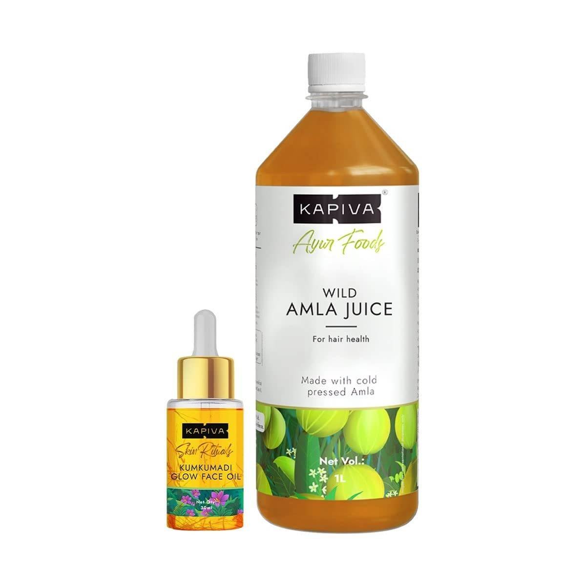 uk51SZqnD4fxL-1.jpg Kapiva Kumkumadi Face Glow Oil 30 ml + Kapiva Wild Amla Juice 1 ltr - Fast UK Delivery - Image 1