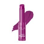 Mila Beaute Creamy Comfort Matte Long-Lasting Lipstick for Women | Highly Pigmented & Hydrating Lipstick with Jojoba | Single Swipe Application | Suitable for Indian Skin Tones - BRIGHT PLUM - Fast UK Delivery