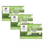 Ayouthveda Aloe Vera Bathing Bar for Nourishes & Hydrate the Skin (Pack of 3, 125g each) - Fast UK Delivery - Image 2